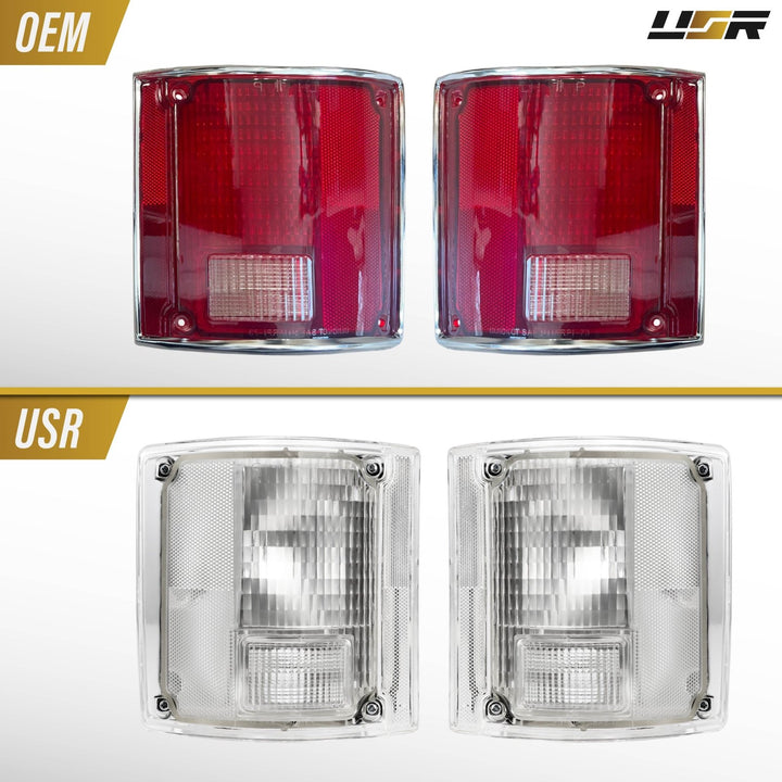 1978 - 1991 Chevy Chevrolet CK Truck All Clear Lens Tail Lights