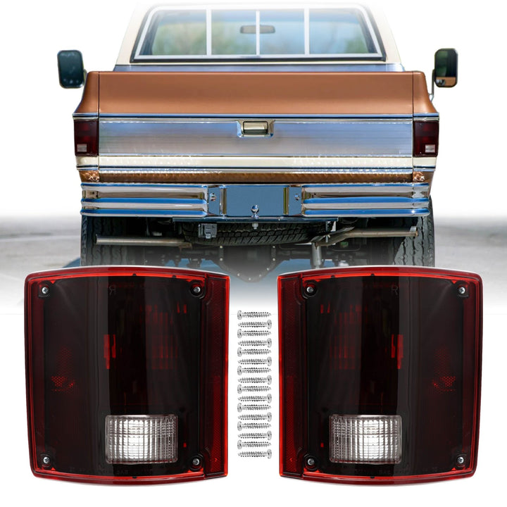 1978 - 1991 Chevy Chevrolet CK Truck Dark Red Smoked Lens Tail Lights
