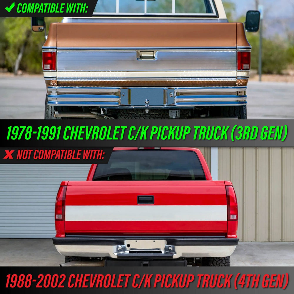 1978 - 1991 Chevy Chevrolet CK Truck Dark Red Smoked Lens Tail Lights