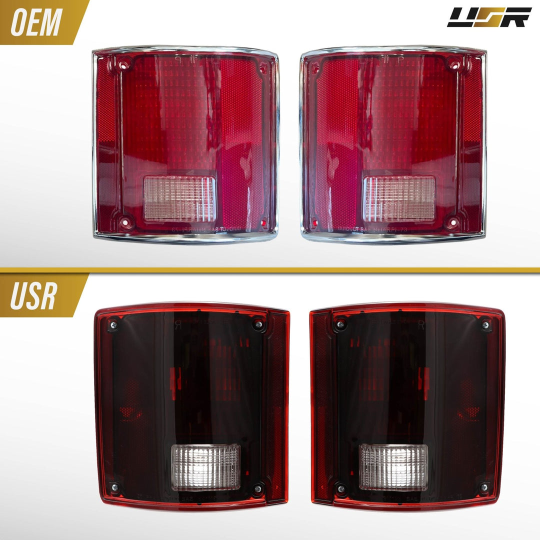 1978 - 1991 Chevy Chevrolet CK Truck Dark Red Smoked Lens Tail Lights