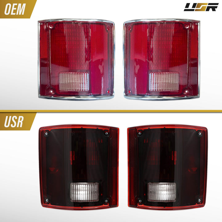 1978 - 1991 Chevy Chevrolet CK Truck Dark Red Smoked Lens Tail Lights