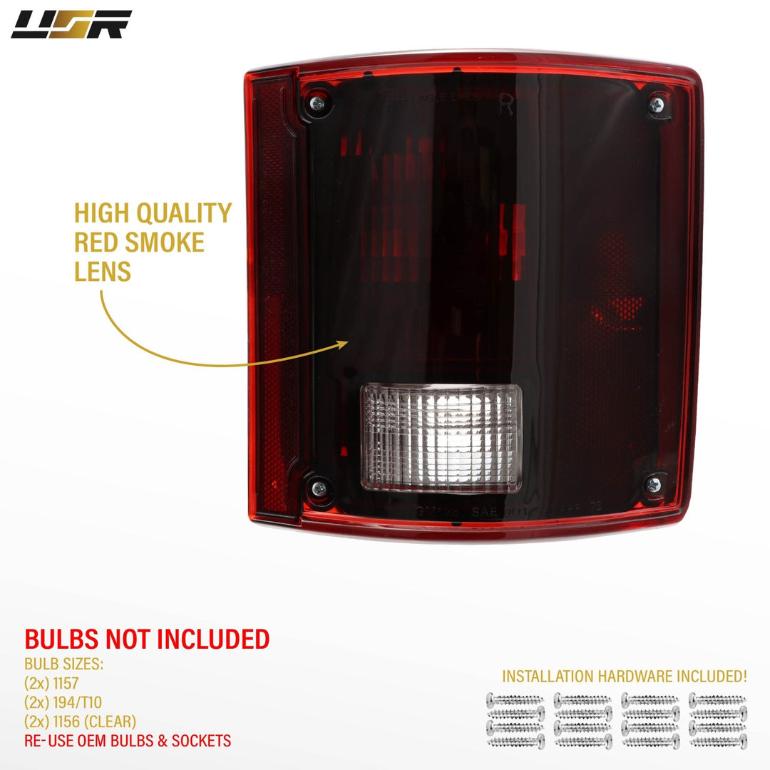 1978 - 1991 Chevy Chevrolet CK Truck Dark Red Smoked Lens Tail Lights