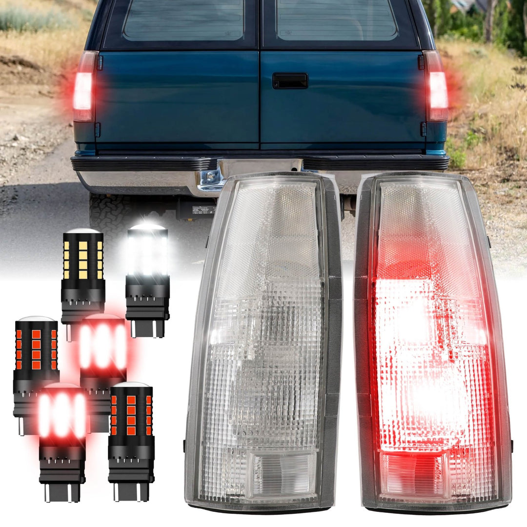 1988 - 2000 Chevy Chevrolet CK, Suburban, Blazer, Tahoe & GMC C/K, Suburban, Yukon & Cadillac Escalade Truck All Clear Lens Tail Lights
