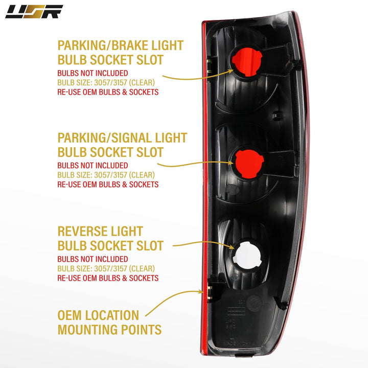 2004 - 2012 Chevrolet Chevy Colorado Direct Replacement Tail Lights