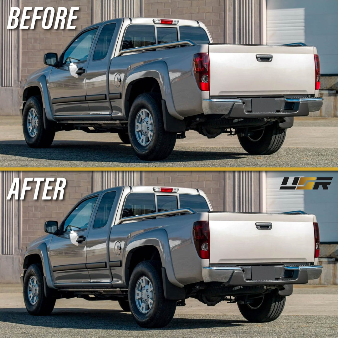 2004 - 2012 Chevrolet Chevy Colorado Dark Smoke Red Lens Tail Lights