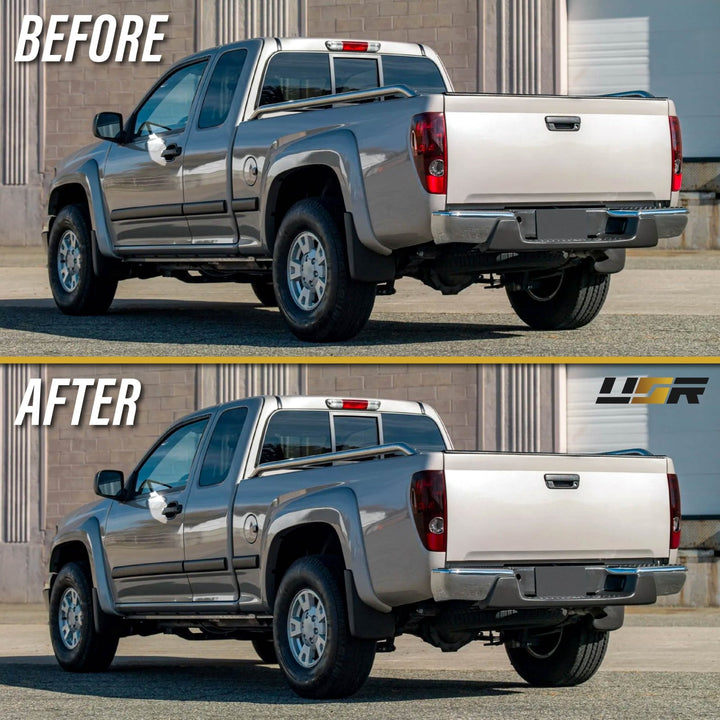 2004 - 2012 Chevrolet Chevy Colorado Dark Smoke Red Lens Tail Lights