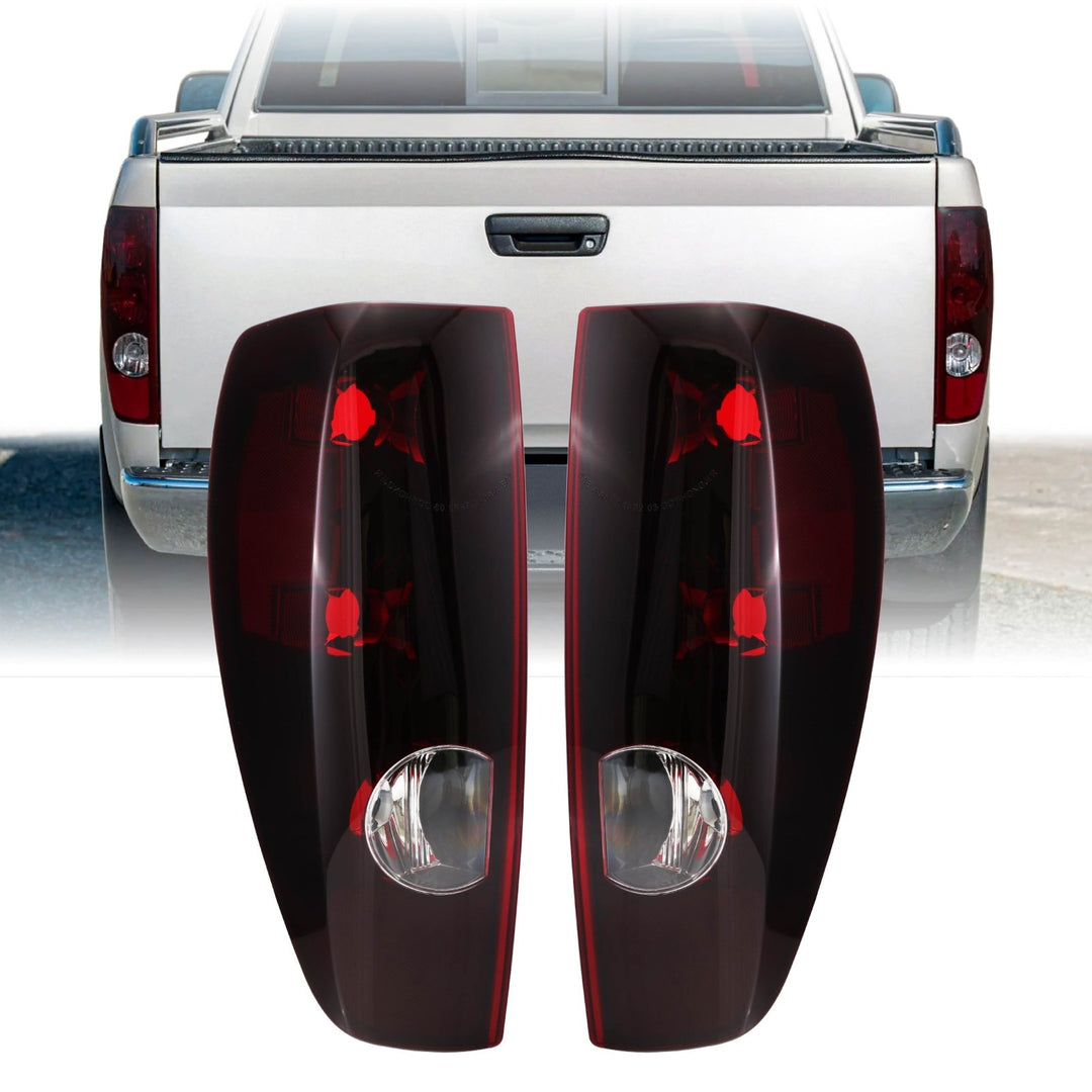 2004 - 2012 Chevrolet Chevy Colorado Dark Smoke Red Lens Tail Lights