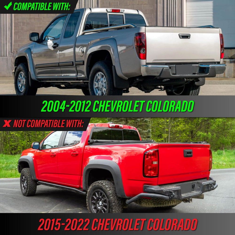 2004 - 2012 Chevrolet Chevy Colorado Dark Smoke Red Lens Tail Lights