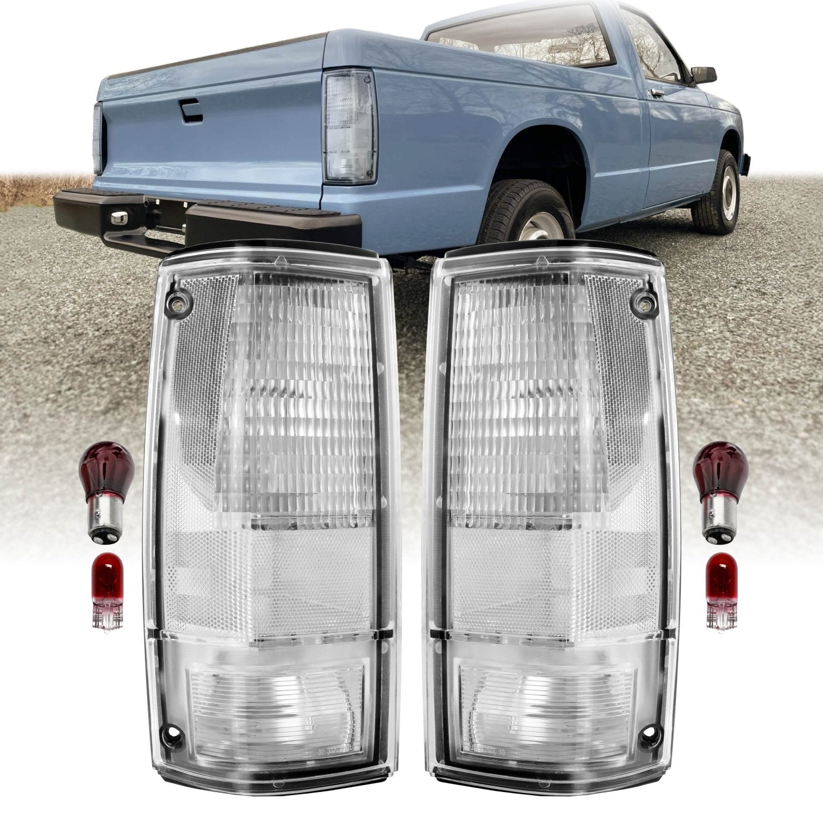 1982-1993 Chevrolet Chevy S10 & 1983-1994 Blazer All Clear Lens Tail L ...