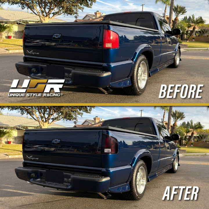 1994 - 2004 Chevrolet Chevy S - 10 Pick Up / GMC Sonoma & 1996 - 2000 Isuzu Hombre Dark Red Smoke Lens Tail Lights