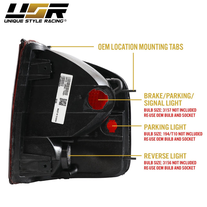 1994 - 2004 Chevrolet Chevy S - 10 Pick Up / GMC Sonoma & 1996 - 2000 Isuzu Hombre Dark Red Smoke Lens Tail Lights