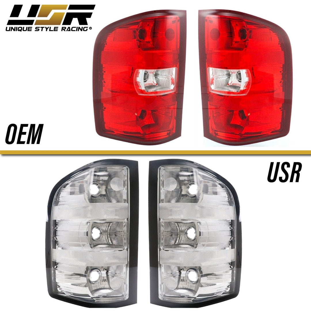2007 - 2014 Chevy Silverado Pickup / 2007 - 2013 GMC Sierra Truck All Clear Lens Tail Lights