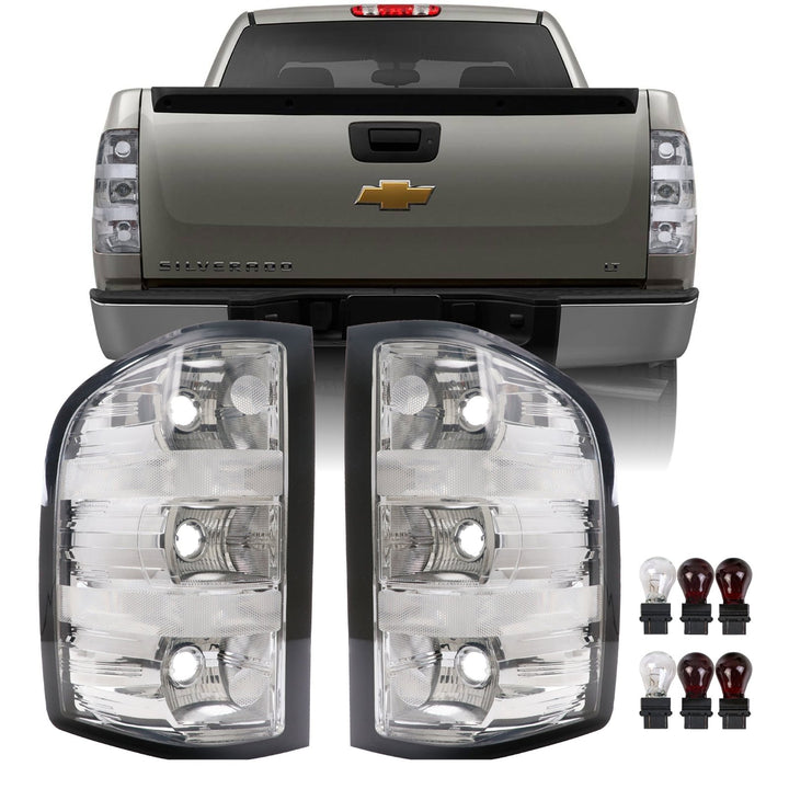 2007-2014 Chevy Silverado Pickup / 2007-2013 GMC Sierra Truck All Clear Lens Tail Lights