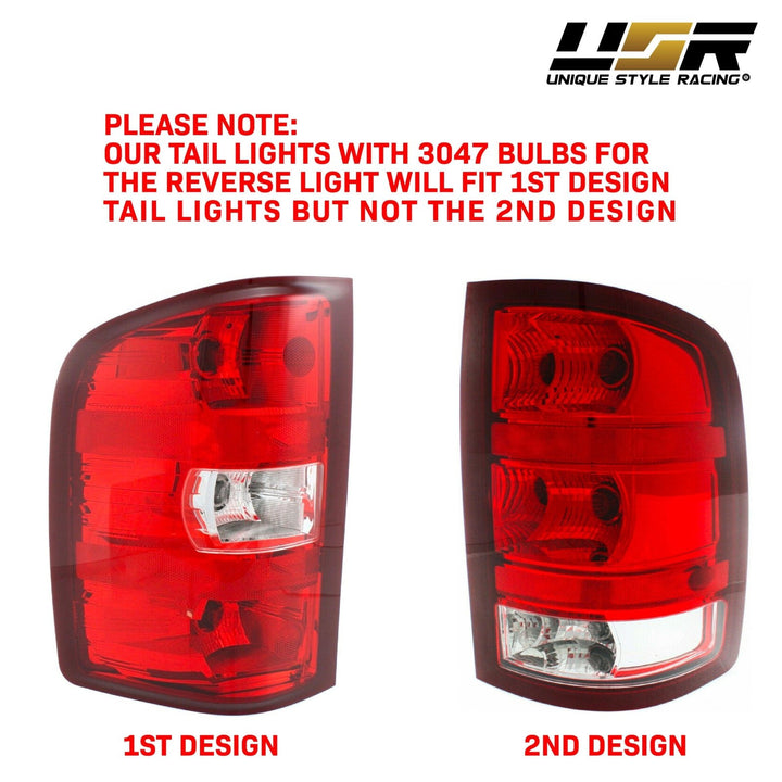 2007-2014 Chevy Silverado Pickup / 2007-2013 GMC Sierra Truck All Clear Lens Tail Lights