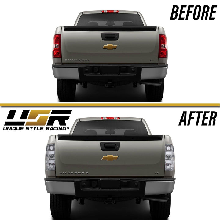 2007-2014 Chevy Silverado Pickup / 2007-2013 GMC Sierra Truck All Clear Lens Tail Lights