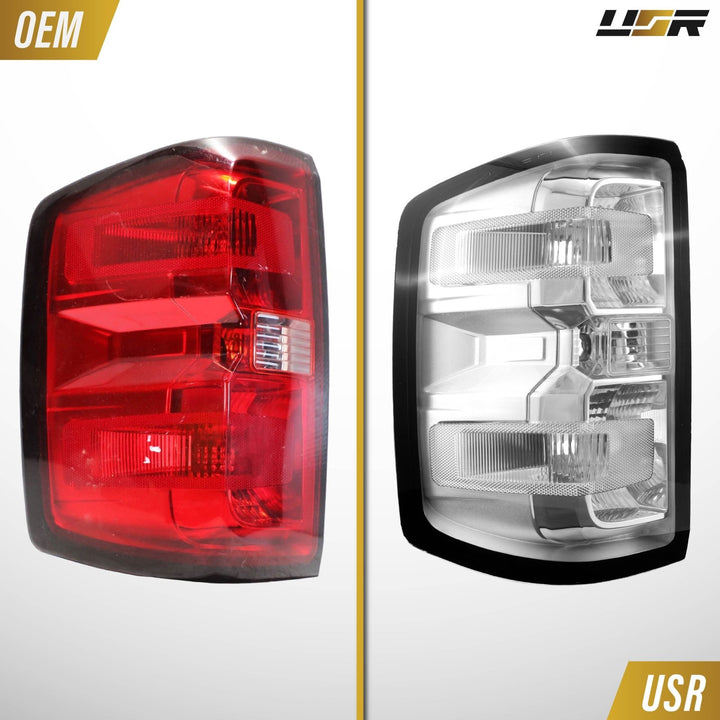 2014-2015 Chevrolet Silverado Halogen Models All Clear Lens Tail Lights
