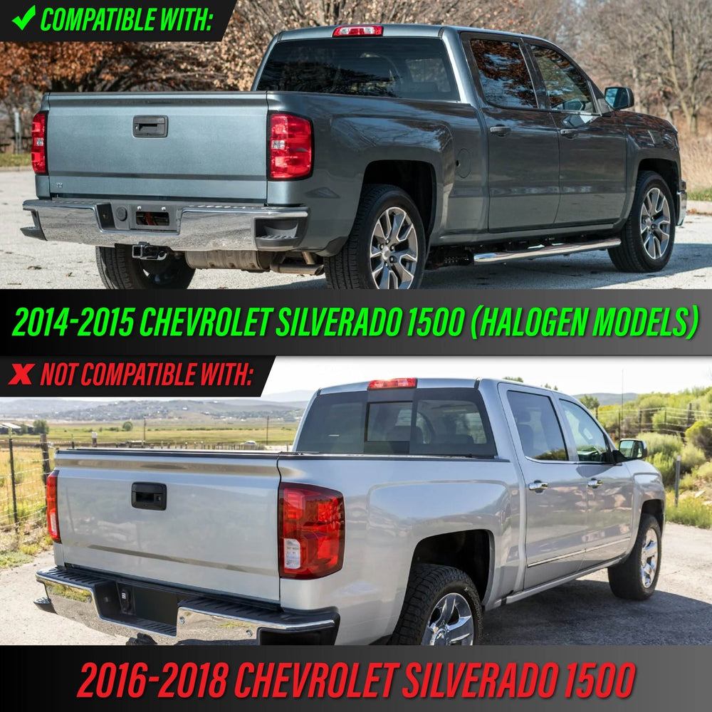 2014-2015 Chevrolet Silverado Halogen Models All Clear Lens Tail Lights