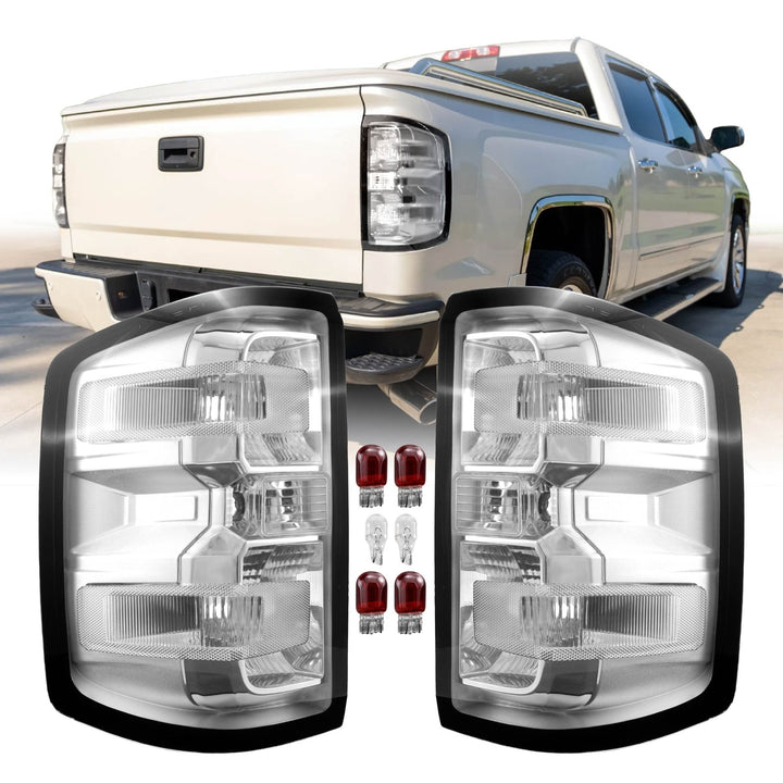 2014-2015 Chevrolet Silverado Halogen Models All Clear Lens Tail Lights