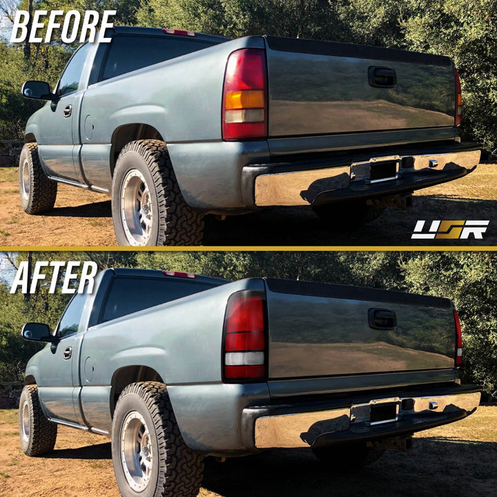 1999 - 2006 Chevrolet Chevy Silverado Red / Clear Lens Tail Lights