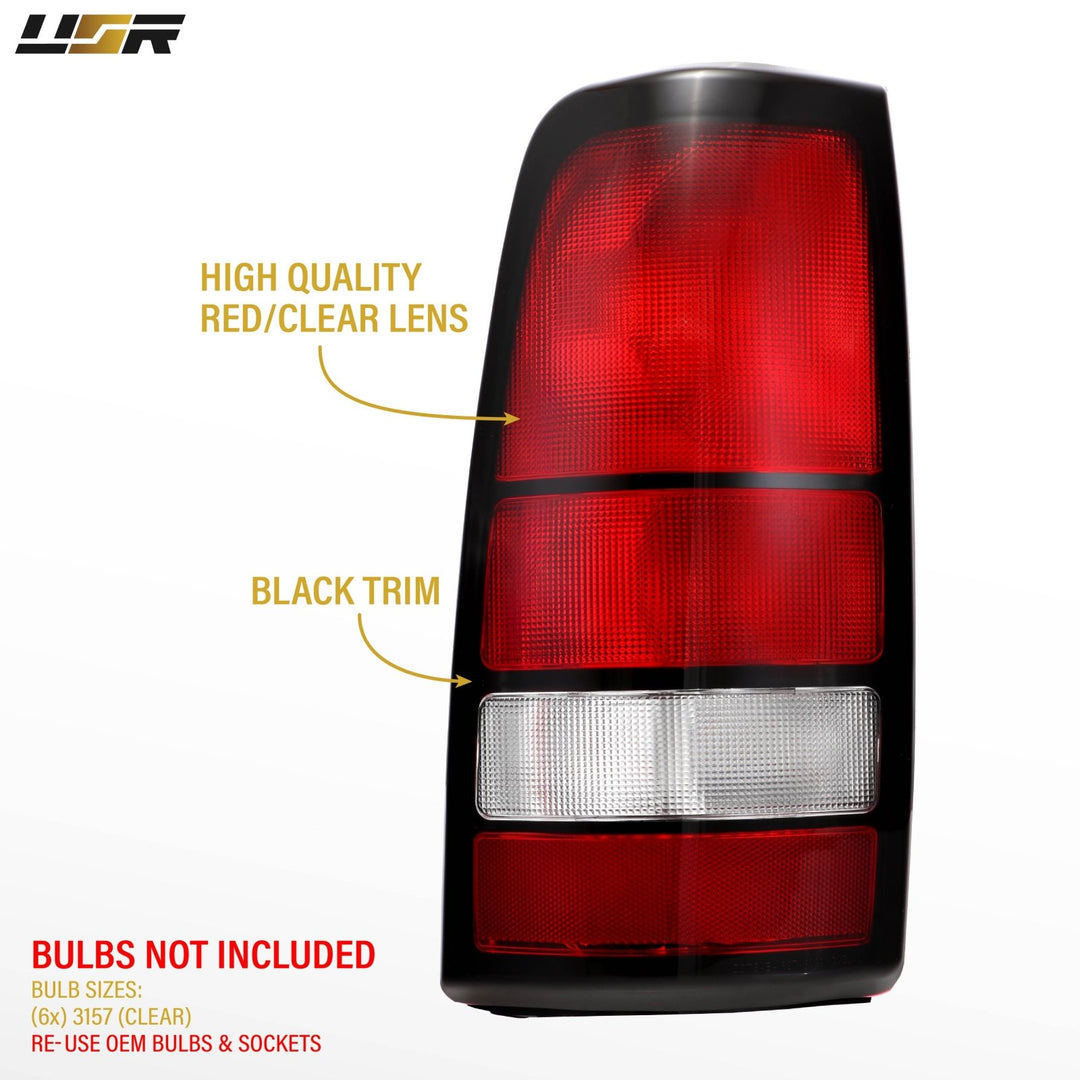 1999 - 2006 Chevrolet Chevy Silverado Red / Clear Lens Tail Lights