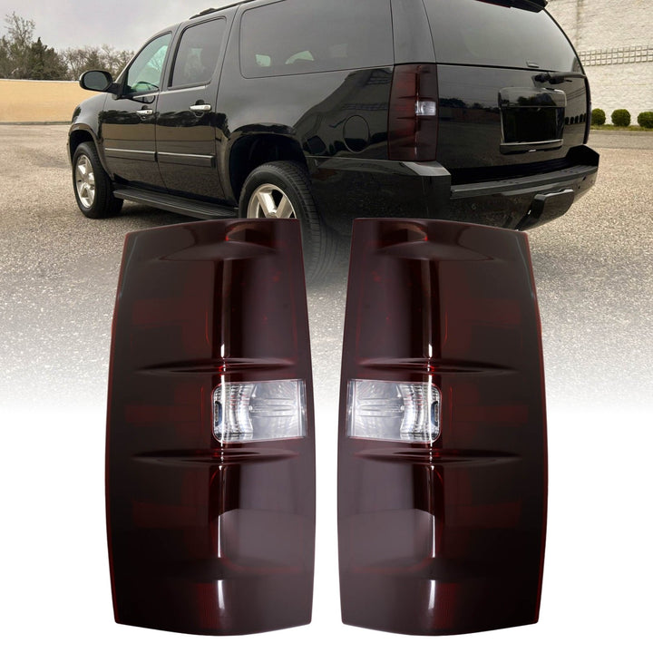 2007-2014 Chevrolet Suburban & Tahoe Dark Smoke Red Lens Tail Lights