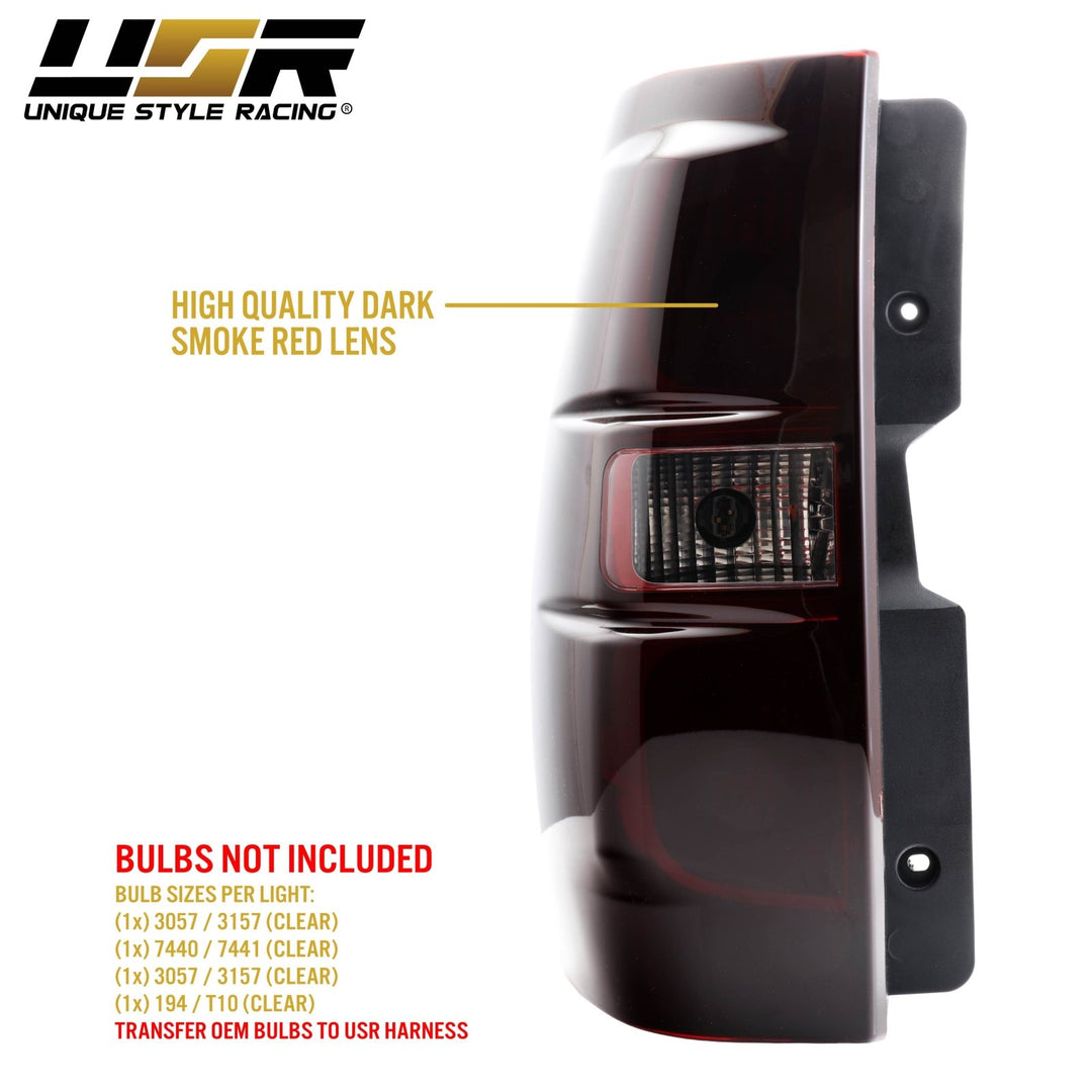 2007-2014 Chevrolet Suburban & Tahoe Dark Smoke Red Lens Tail Lights
