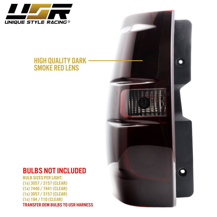 2007-2014 Chevrolet Suburban & Tahoe Dark Smoke Red Lens Tail Lights