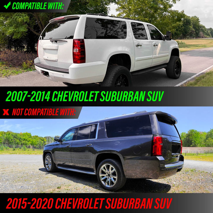 2007-2014 Chevrolet Suburban & Tahoe Dark Smoke Red Lens Tail Lights