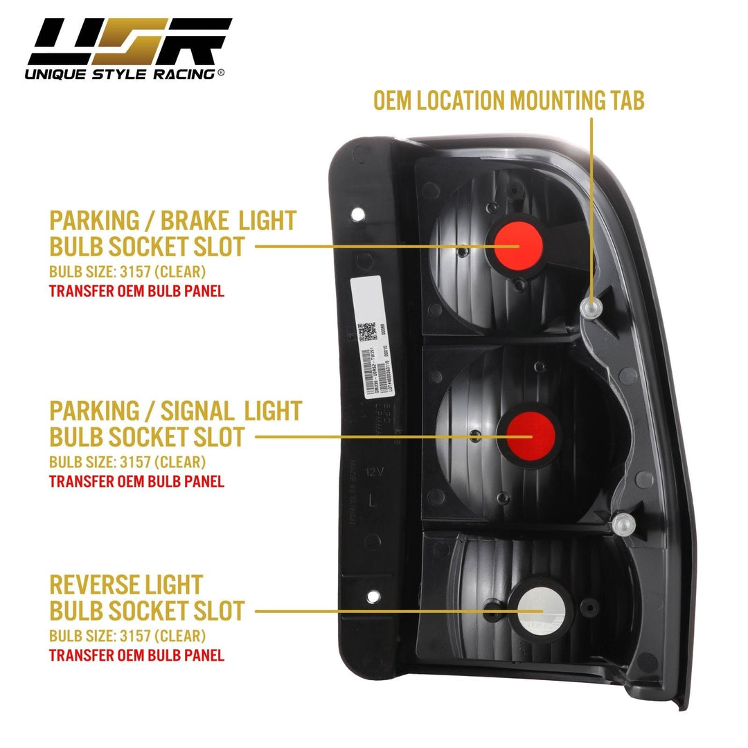 2002 - 2009 Chevrolet Trailblazer & 2007 - 2014 Chevrolet Suburban / Tahoe Dark Red Smoke Lens Tail Lights