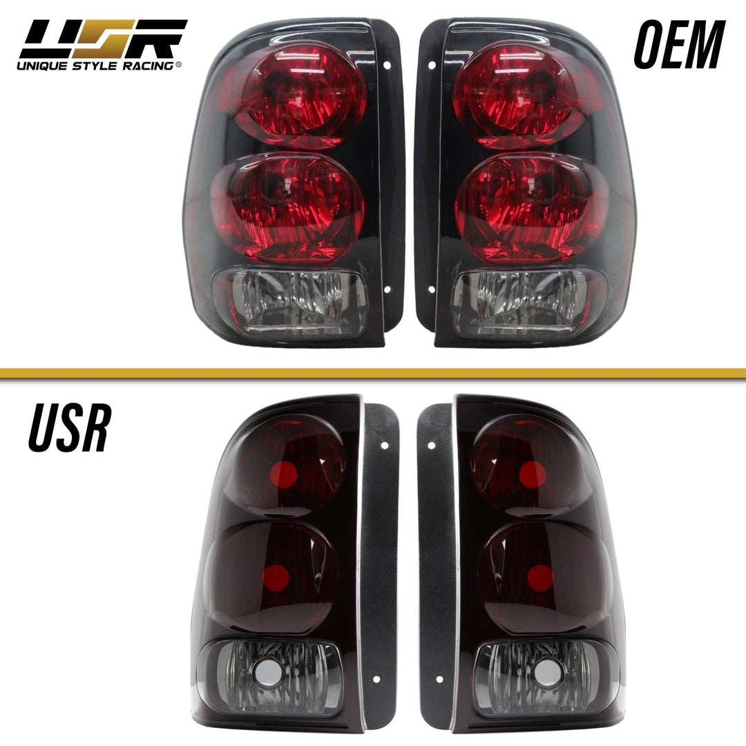 2002 - 2009 Chevrolet Trailblazer & 2007 - 2014 Chevrolet Suburban / Tahoe Dark Red Smoke Lens Tail Lights