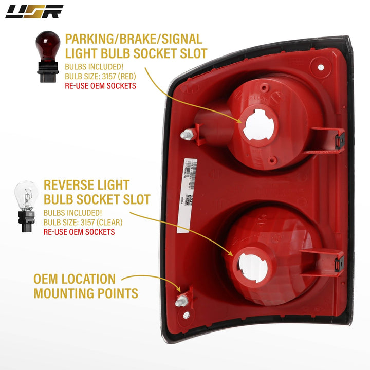 2005 - 2011 Dodge Dakota Pick Up All Clear Lens Tail Light