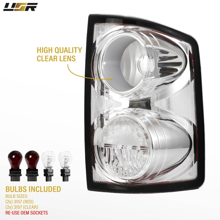 2005 - 2011 Dodge Dakota Pick Up All Clear Lens Tail Light