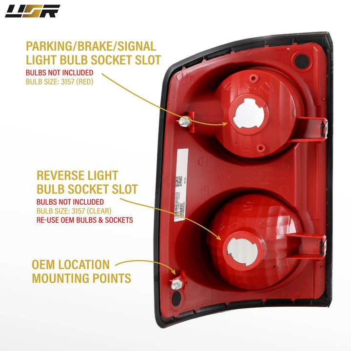 2005 - 2011 Dodge Dakota Pick Up Truck Black Chrome Housing Light Smoke Lens Tail Lights