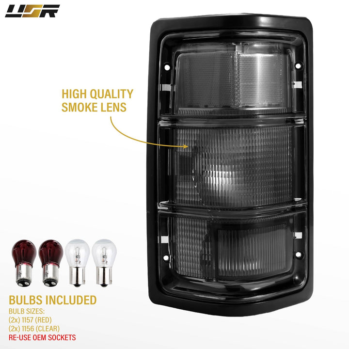 1988 - 1996 Dodge Dakota Pickup Truck Smoke Lens Tail Lights