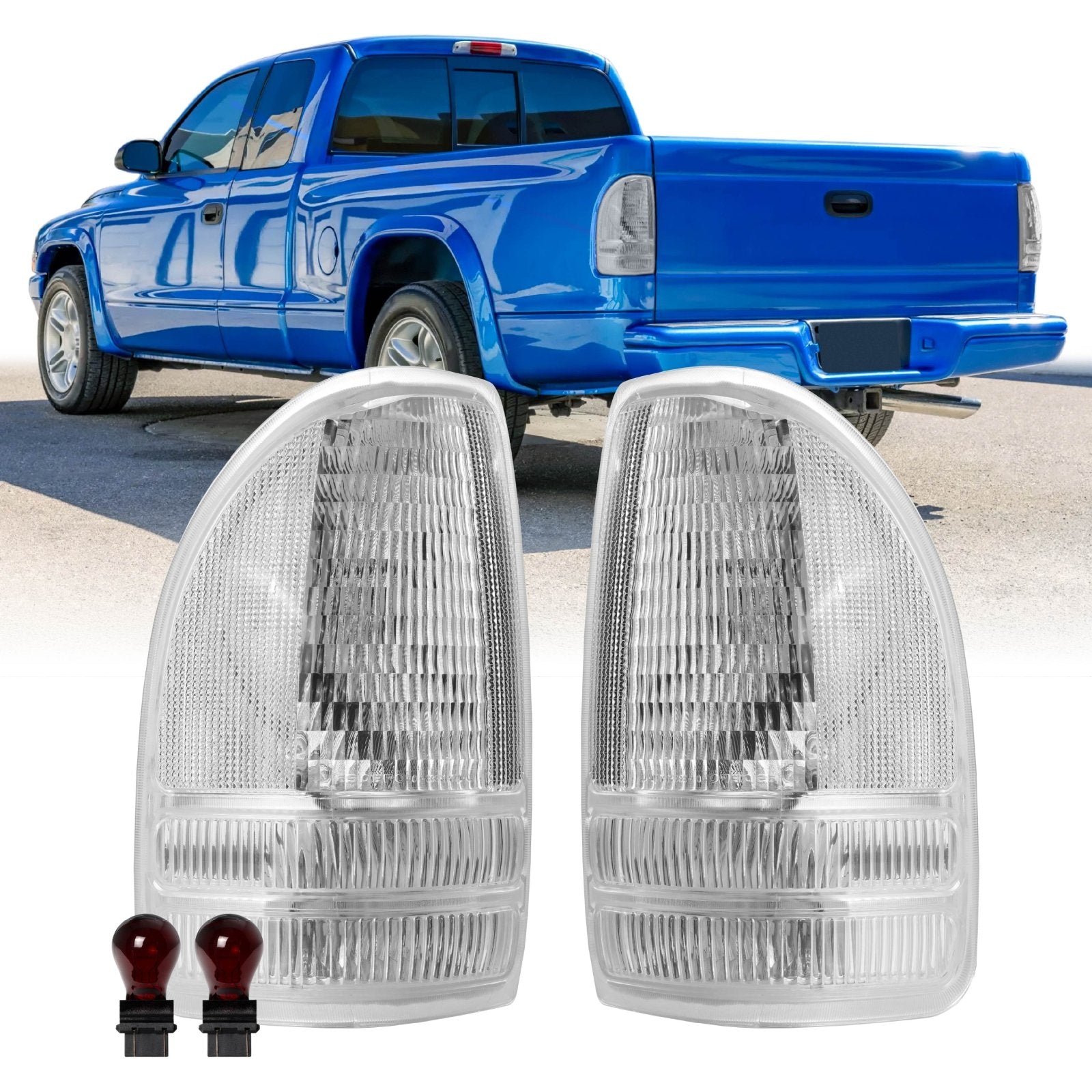 1997-2004 Dodge Dakota All Clear Lens Tail Lights β Unique Style Racing