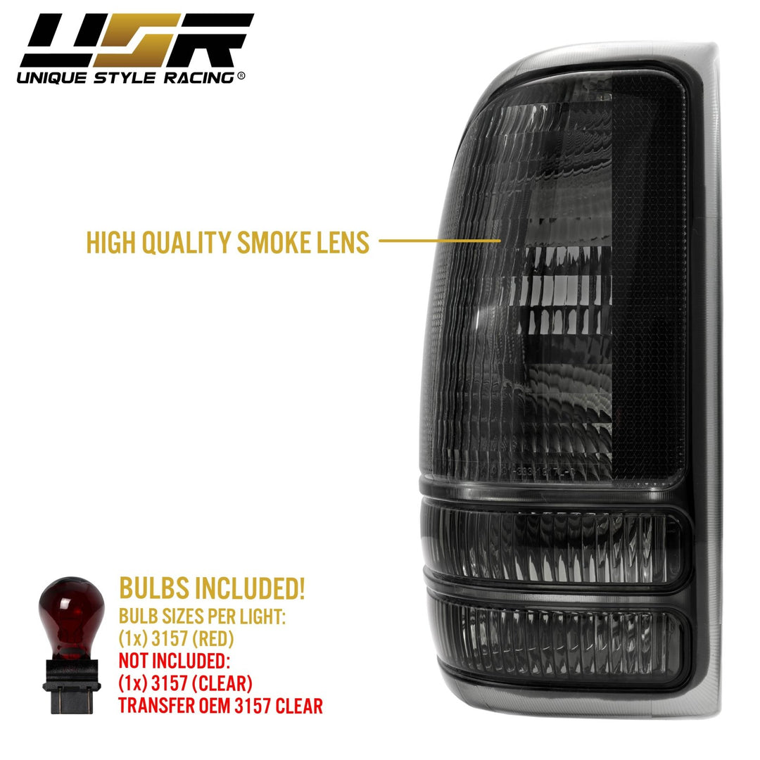 1998 - 2004 Dodge Dakota Pickup Truck Smoke Tail Lights