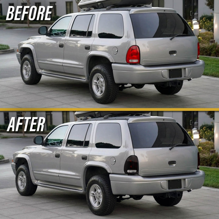 1998 - 2003 Dodge Durango & 1996 - 2000 Chrysler Grand Caravan / Caravan Dark Red Smoke Lens Tail Lights