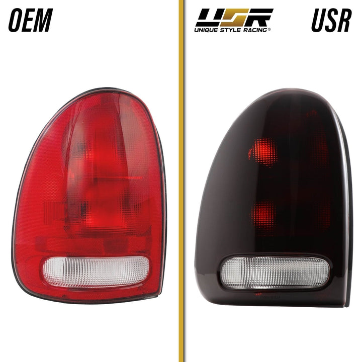 1998 - 2003 Dodge Durango & 1996 - 2000 Chrysler Grand Caravan / Caravan Dark Red Smoke Lens Tail Lights
