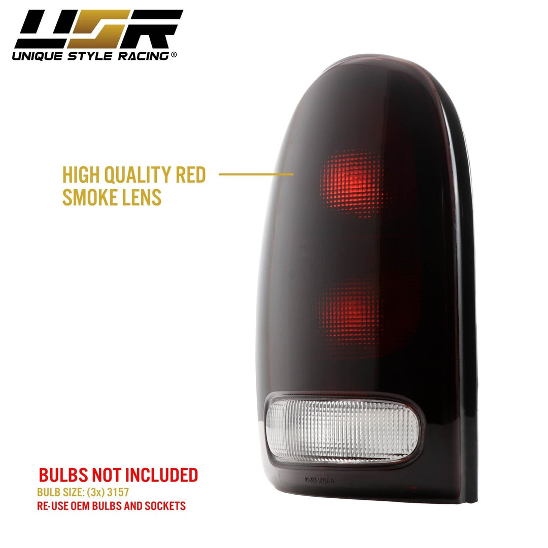 1998 - 2003 Dodge Durango & 1996 - 2000 Chrysler Grand Caravan / Caravan Dark Red Smoke Lens Tail Lights