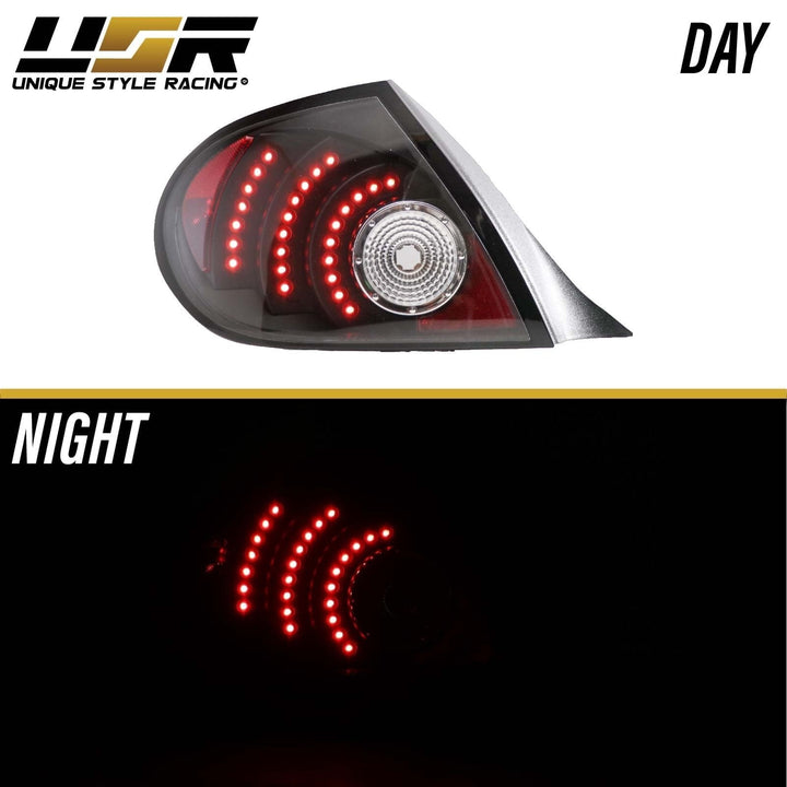 2003 - 2005 Dodge & Plymouth Neon 4D Sedan Black Housing Red LED Clear Lens Tail Light Set