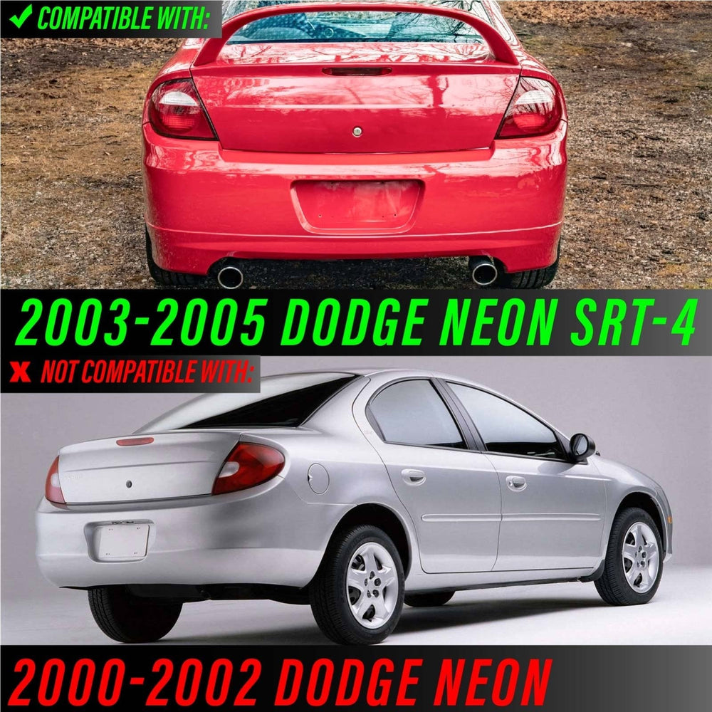 2003 - 2005 Dodge & Plymouth Neon 4D Sedan Black Housing Red LED Clear Lens Tail Light Set