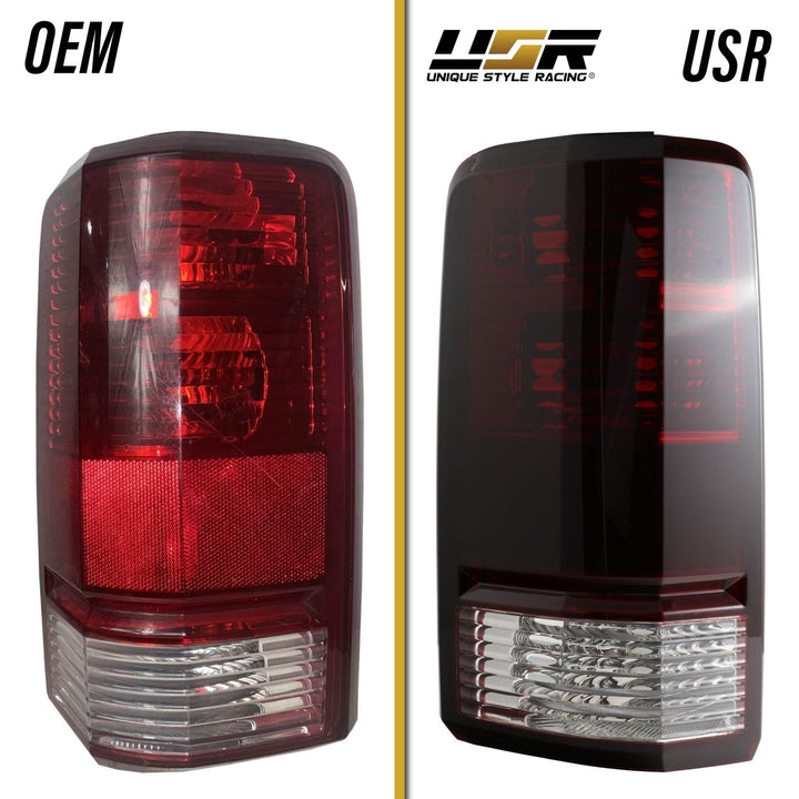 2007 - 2011 Dodge Nitro Dark Red Smoke Lens Tail Lights