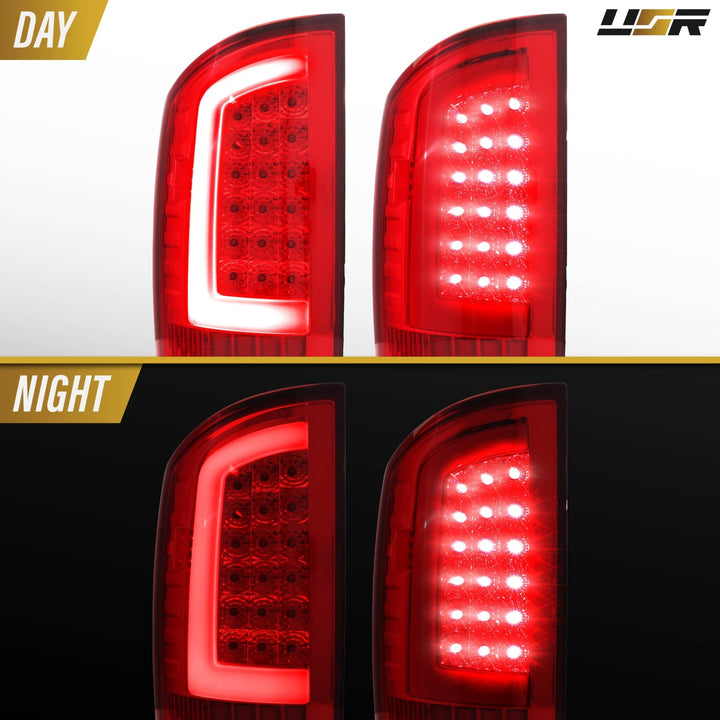 2002-2006 Dodge Ram Pick-Up Truck Red Clear Lens LED Tail Lights