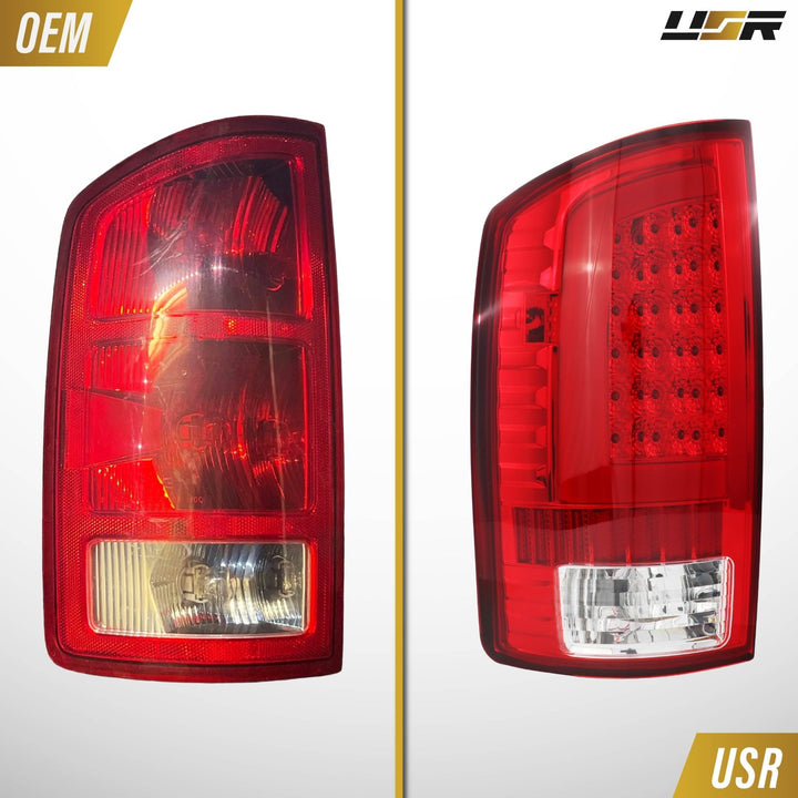 2002-2006 Dodge Ram Pick-Up Truck Red Clear Lens LED Tail Lights
