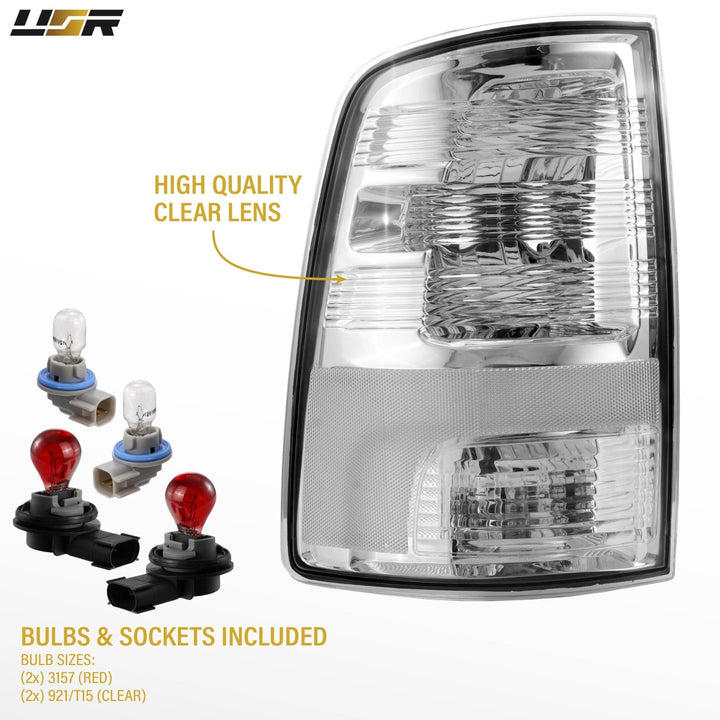 2009 - 2018 Dodge Ram Pick Up Halogen Model All Clear Lens Tail Lights