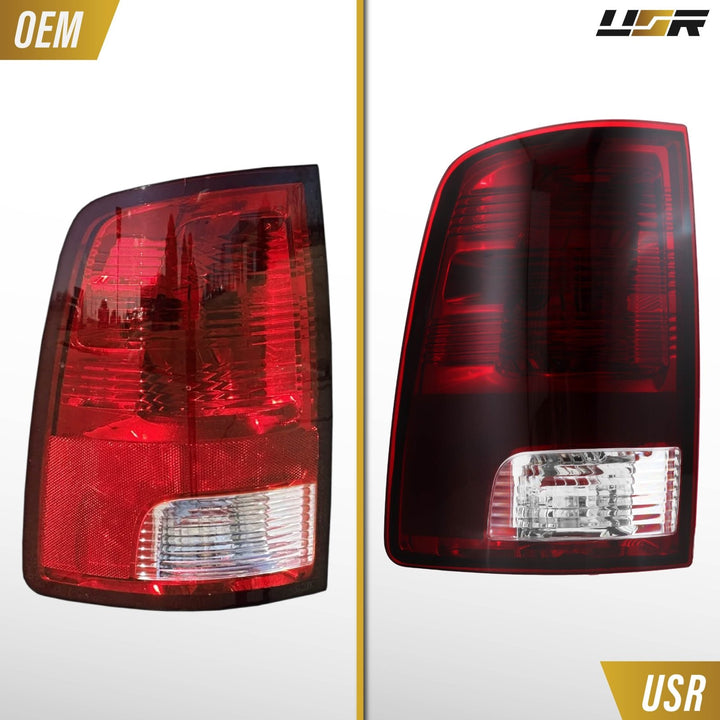 2009 - 2018 Dodge Ram Pick Up Dark Red Smoked Lens Tail Lights for Halogen Models