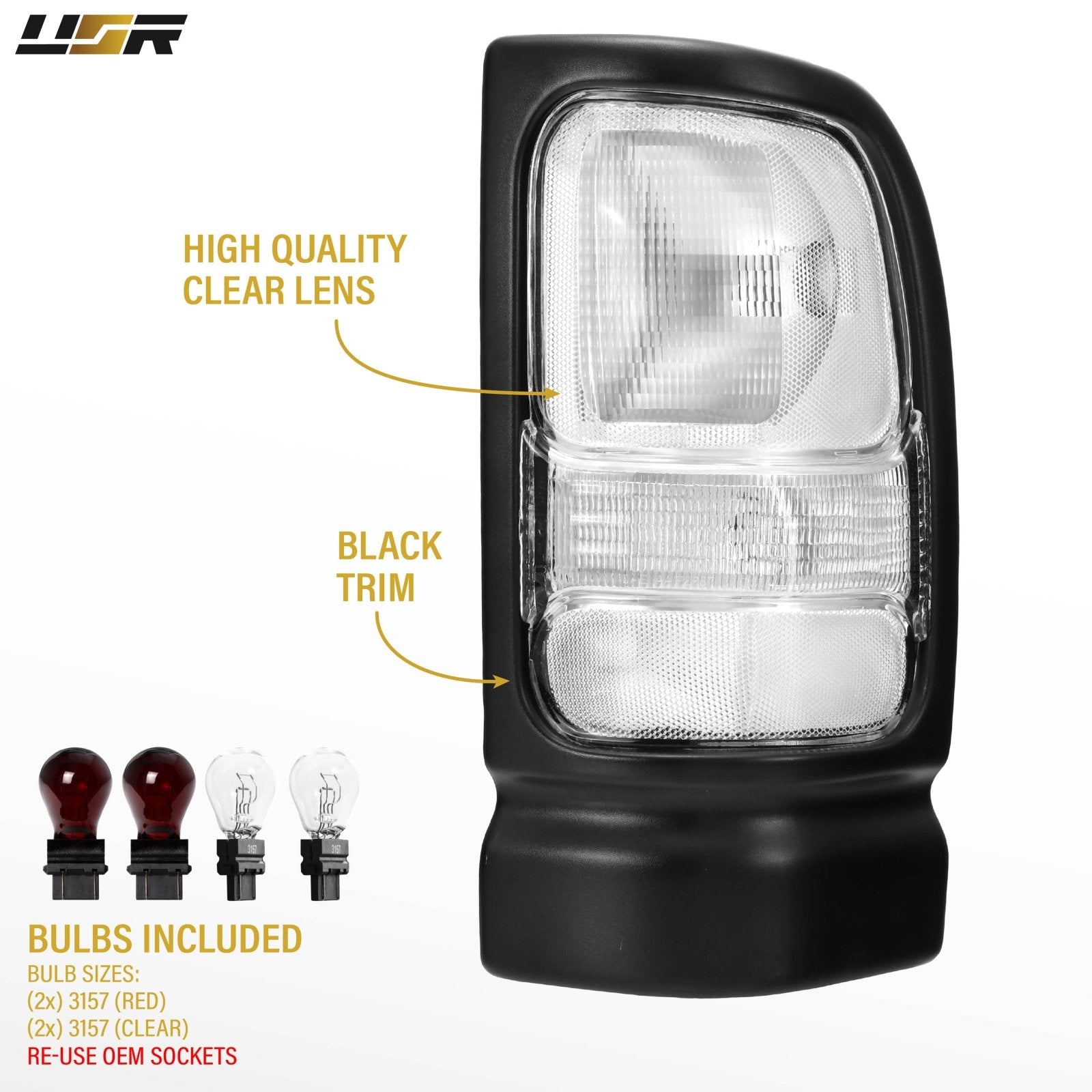 1994-2002 Dodge Ram Pick Up All Clear Lens Tail Light – Unique