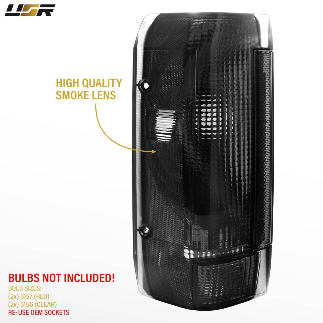 1992 - 1996 Ford F - 150, F - 250 & Bronco Smoke Lens Tail Lights