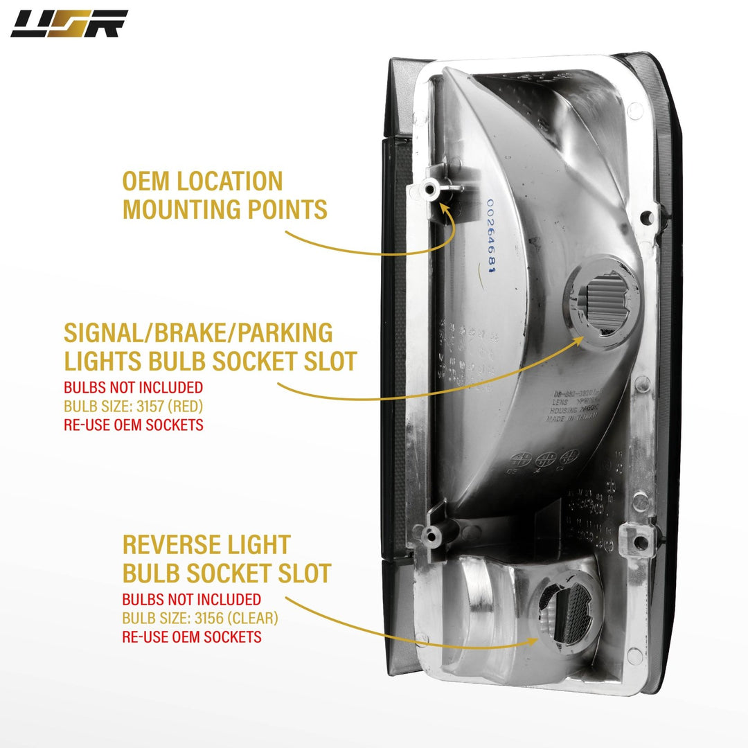 1992 - 1996 Ford F - 150, F - 250 & Bronco Smoke Lens Tail Lights
