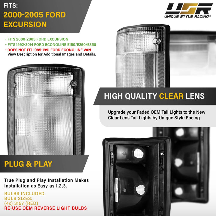 2000 - 2005 Ford Excursion All Clear Lens Tail Light